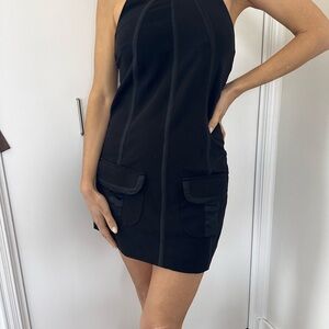 Elegant Black Halter Dress